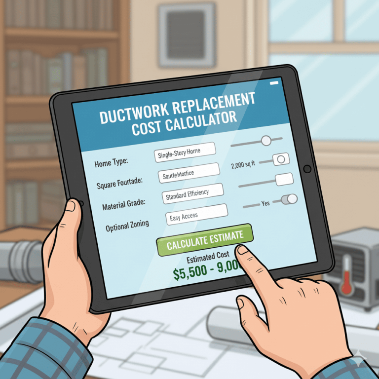 Ductwork Replacement Cost Calculator (2025) – Accurate HVAC Duct